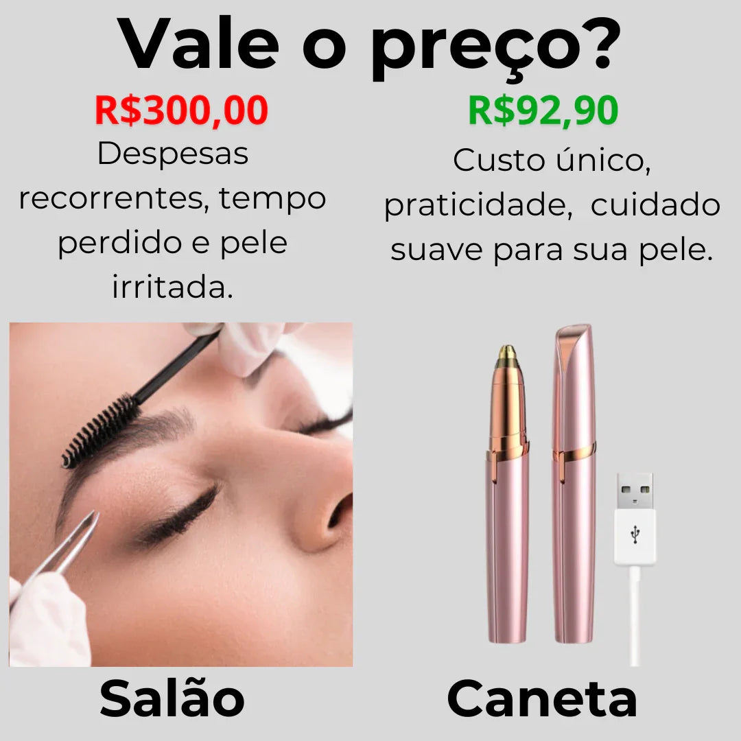 CANETA DEPILADORA ELÉTRICA + CARREGADOR USB - SUZUNE - Suzune