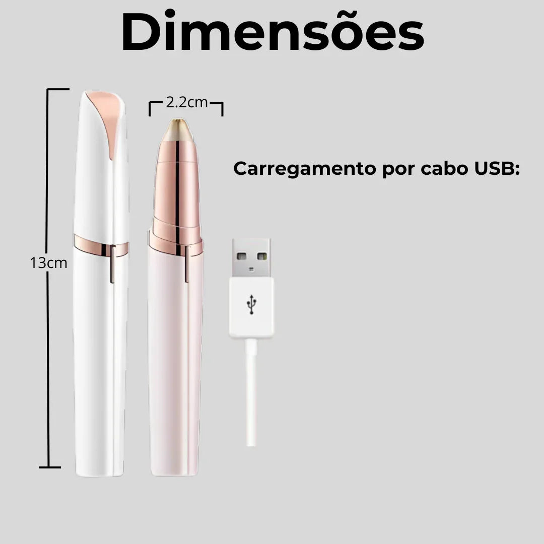 CANETA DEPILADORA ELÉTRICA + CARREGADOR USB - SUZUNE - Suzune