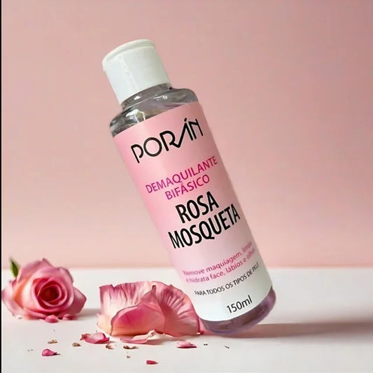 DEMAQUILANTE BIFÁSICO COM ÓLEO DE ROSA MOSQUETA 150ML - REMOVE MAQUIAGEM À PROVA D’ÁGUA - SUZUNE - Suzune